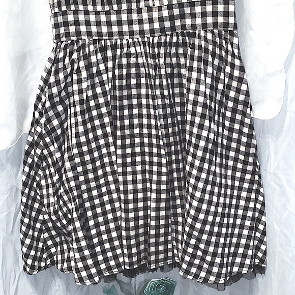 H&M BLK/WHITE CHECKERED SH SLV DRESS SZ 38 - Picture 3 of 14